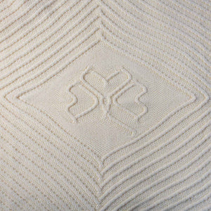 Irish Wool Throw with Shamrock Design, Cream - Creative Irish Gifts