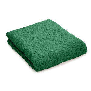 MT124-105-OS Aran Knit Honeycomb King Blanket Green Studio Creative Irish Gifts