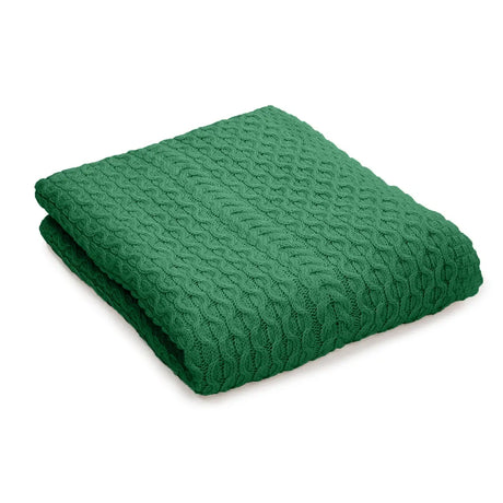 MT124-105-OS Aran Knit Honeycomb King Blanket Green Studio Creative Irish Gifts