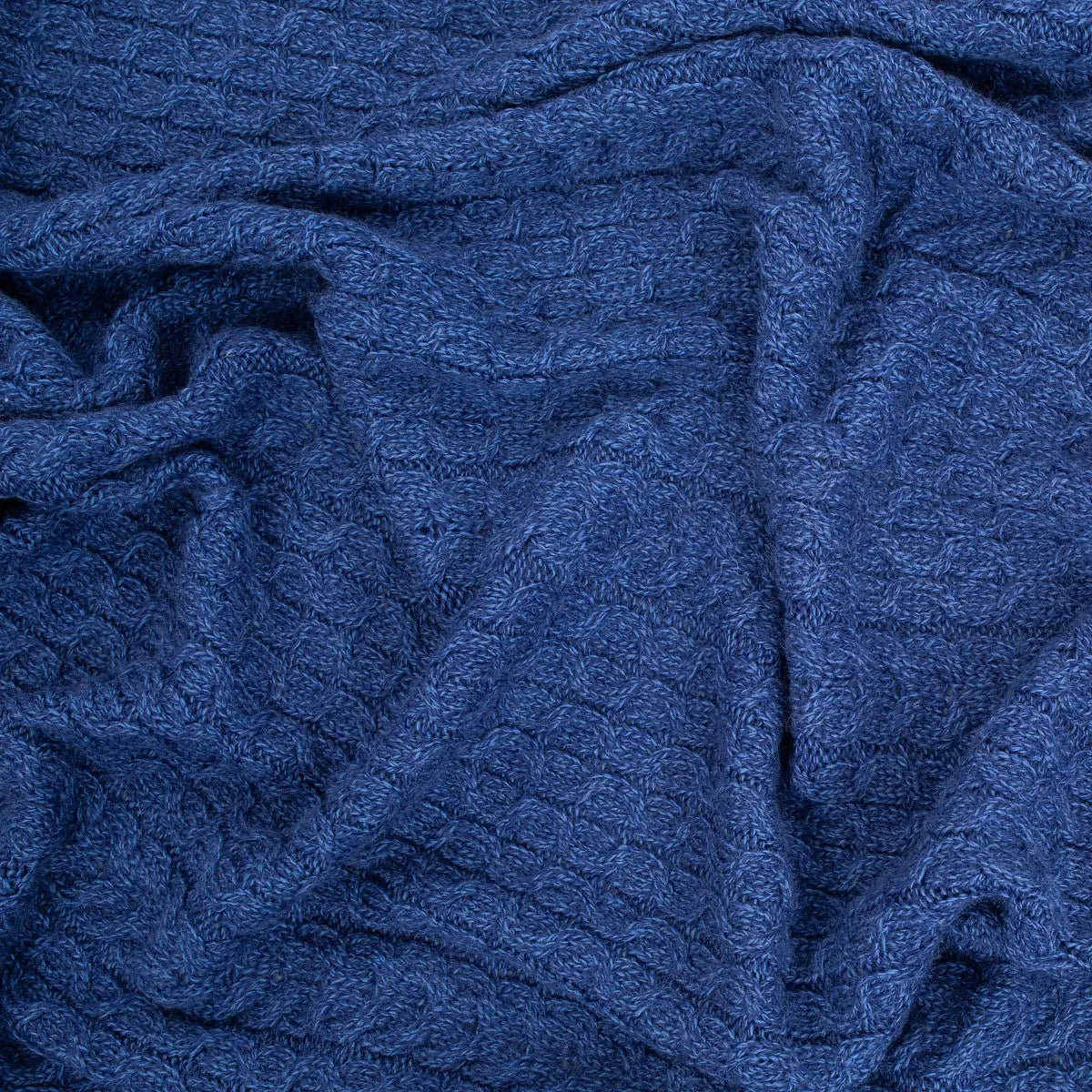 MT124-106-OS Aran Knit Honeycomb King Blanket- Blue Closely Creative Irish Gifts