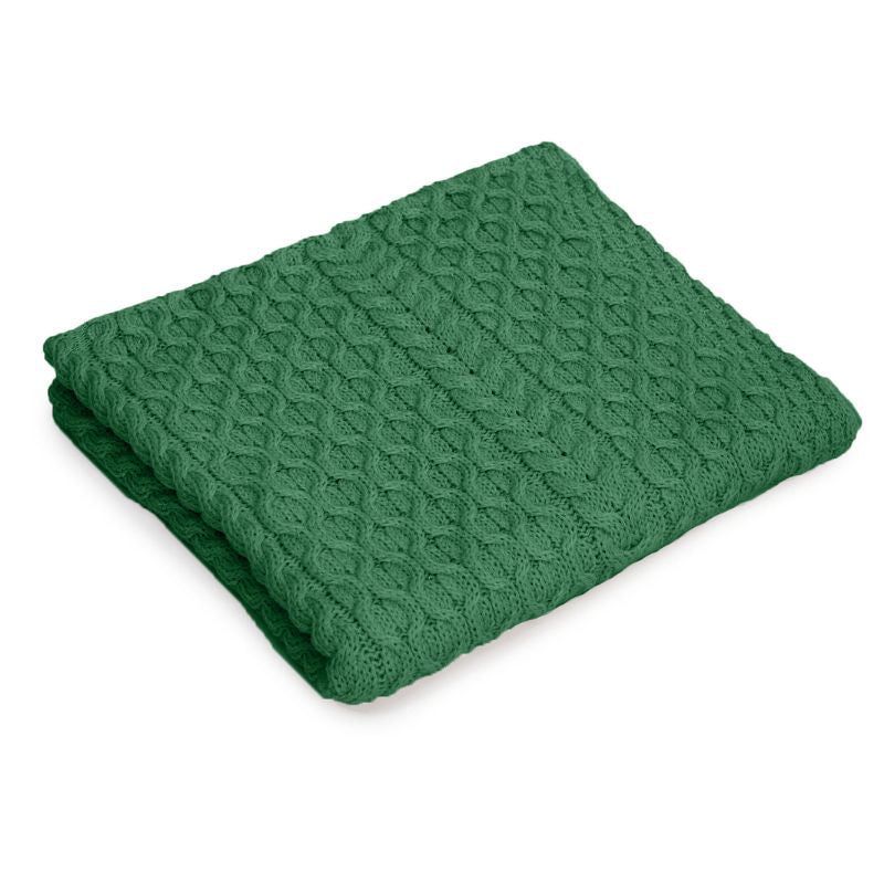 Merino Wool Irish Fisherman Knit Blanket Green Creative Irish Gift