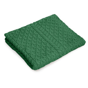 Merino Wool Irish Fisherman Knit Blanket Green Creative Irish Gift
