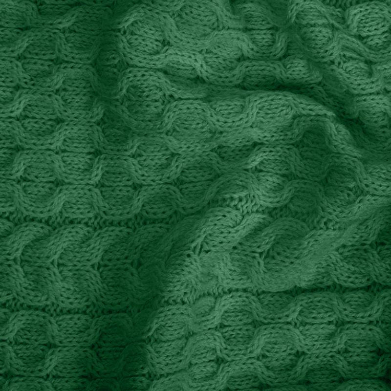 MT125-101-OS Aran Fisherman Honeycomb Blanket- Green Creative Irish Gifts

