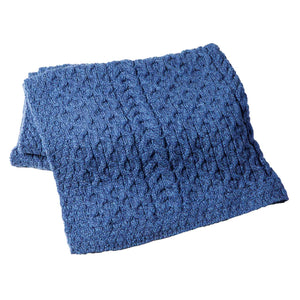 Fisherman Honeycomb Cable Throw, blue - Creative Irish Gifts