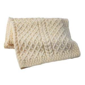 Fisherman Honeycomb Cable Throw, Cream - Creative Irish Gifts
