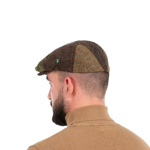 MUCPATCHB-2 Green Patchwork Flat Cap Back Creative Irish Gifts