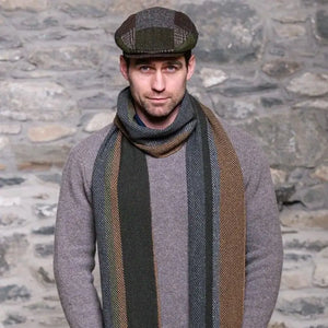 MUCPATCHB-2 Green Patchwork Flat Cap Front Creative Irish Gifts