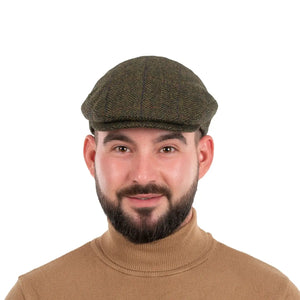 MUCTRIN27 Irish Trinity Flat Cap, Green Tweed Cream Creative Irish gift