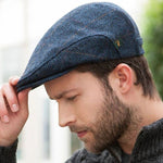  Irish Trinity Flat Cap Tweed Blue Side View Creative Irish Gifts
