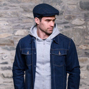 Irish Trinity Flat Cap Tweed Blue Lifestyle Side View Creative Irish Gifts
