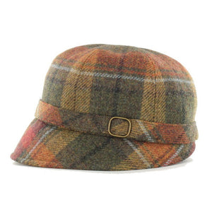 Ladies Wool Tweed Flapper Cap in Tartan studio Creative Irish Gift