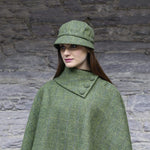 Ladies Wool Tweed Flapper Cap in Tartan Green Lifestyle Creative Irish Gift