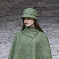 Ladies Wool Tweed Flapper Cap in Tartan Green Lifestyle Creative Irish Gift