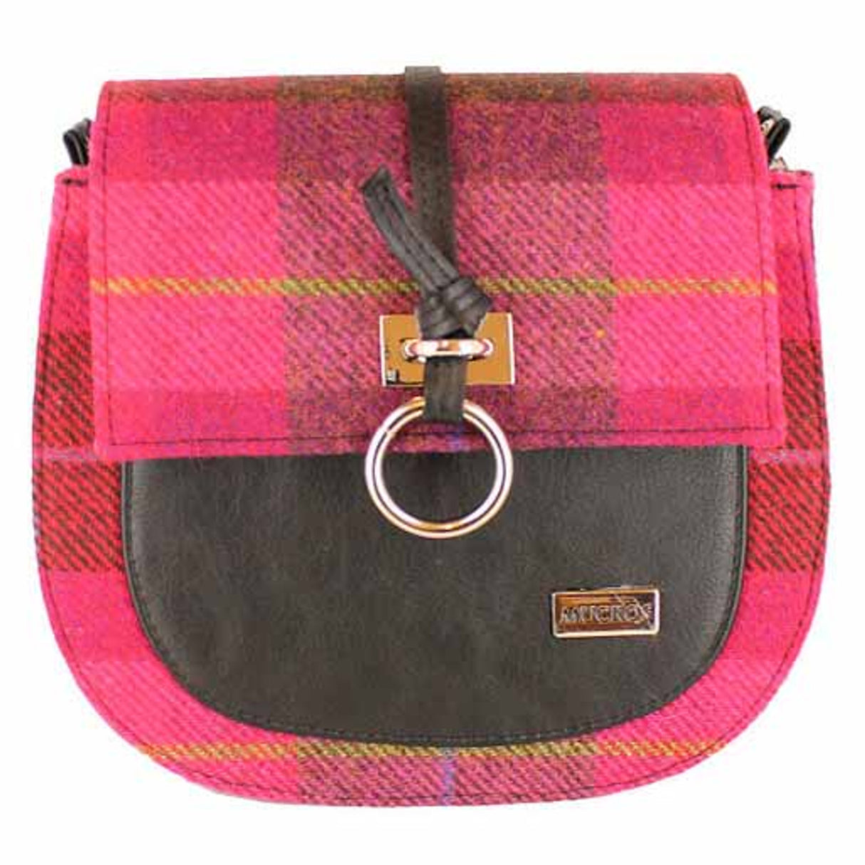 MWGB223-OS Irish Wool Tweed Grace Shoulder Bag, Pink Tartan Creative Irish Gifts
