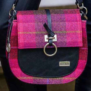 MWGB223-OS Irish Wool Tweed Grace Shoulder Bag, Pink Tartan Creative Irish Gifts
