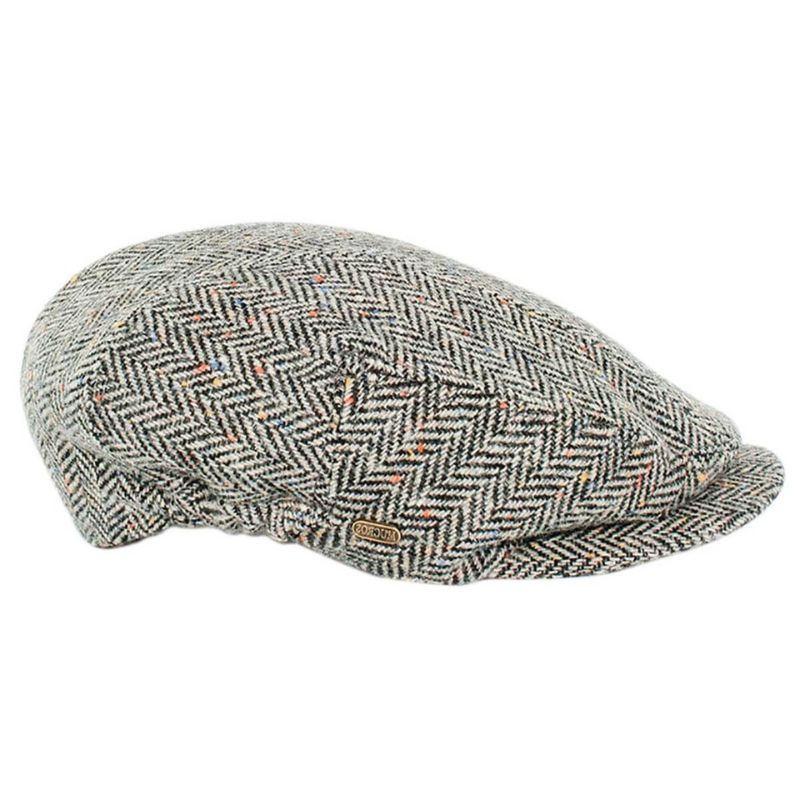 Men's Tweed Irish Kerry Cap, Grey  Herringbone Studio Creative Irish Gifts