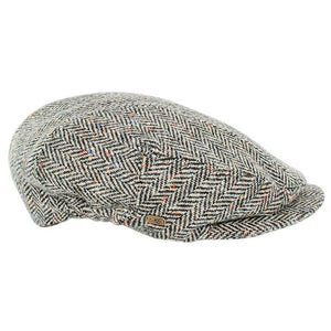 Men's Tweed Irish Kerry Cap, Grey  Herringbone Studio Creative Irish Gifts