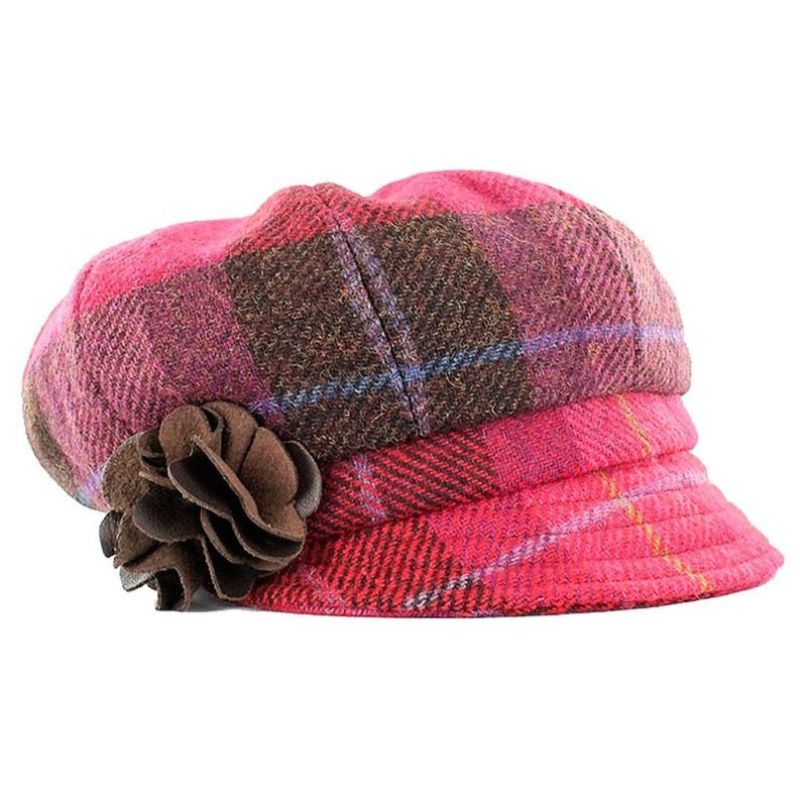 Women's Irish 8 Piece Hat with Rosette Detail, Fall Leaves Pink Studio Creative Irish Gifts.com