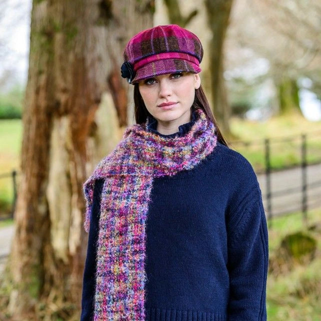 MWNewsboy223 Women's Pink Plaid Newsboy Cap Creative Irish Gifts
