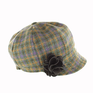 Women's Irish 8 Piece Hat with Rosette Detail, Fall Leaves Plum Green  Creative Irish Gifts.com