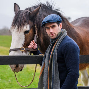 Men's Tweed Irish Kerry Cap, Blue  Herringbone Lifestyle Creative Irish Gifts