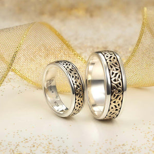 Men's Celtic Trinity Ring- Silver and 10K Gold Creative Irish Gifts