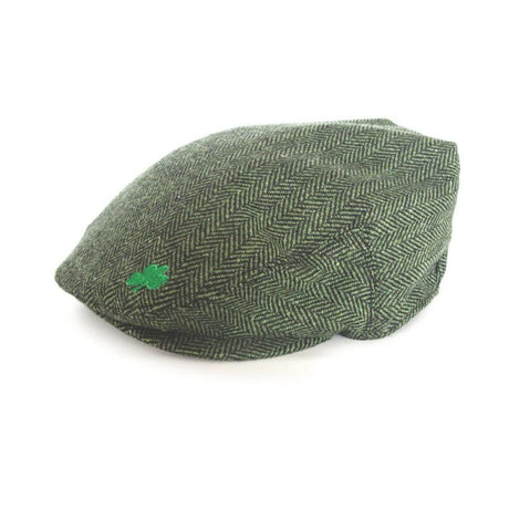 Men's Wool Irish Flat Cap with Shamrock Embroidery - Creative Irish Gifts