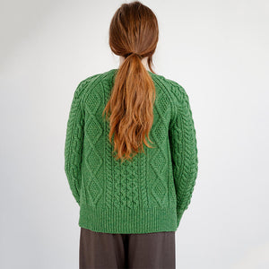 Merino Wool Cable Knit Aran Cardigan