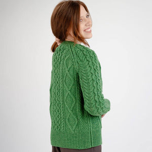Merino Wool Cable Knit Aran Cardigan