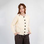 Merino Wool Cable Knit Aran Cardigan