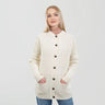 Women's Irish Wool Button Up Cardigan   White Creative Irish Gifts

