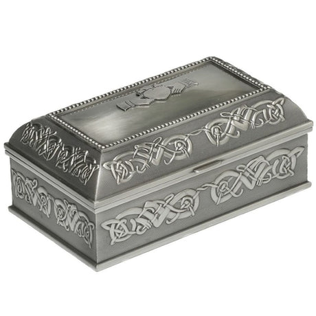 OC827 Pewter Celtic Claddagh Keepsake Box Creative Irish Gifts.com
