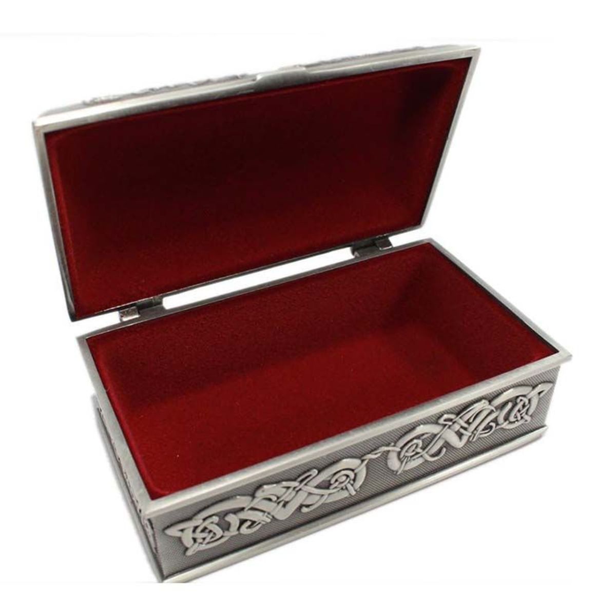 OC827 Pewter Celtic Claddagh Keepsake Box Inside View  Creative Irish Gifts.com