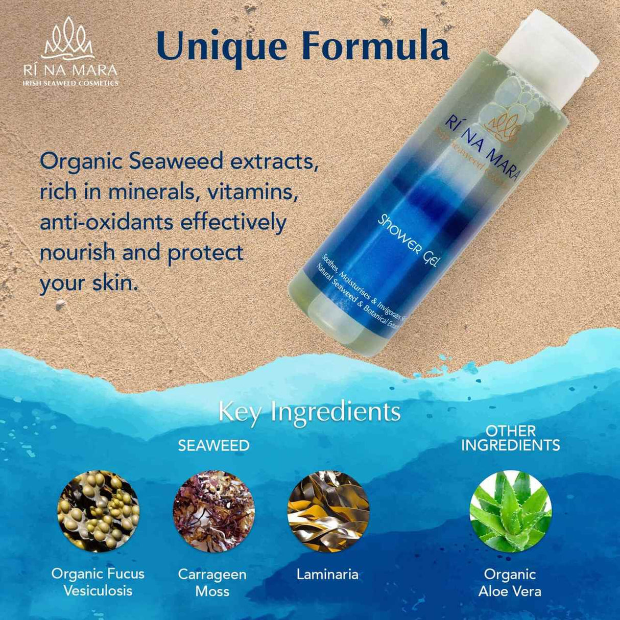 OC840 Irish Seaweed Aloe Vera Shower Gel Creative Irish gift