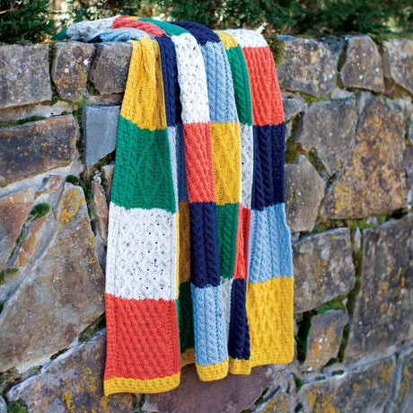 Aran Knit Patchwork Blanket- Multi-Color - Creative Irish Gifts