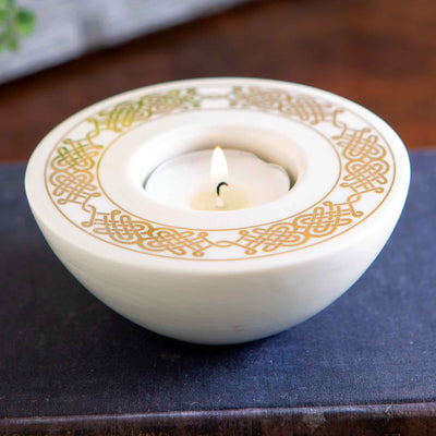 Belleek Celtic Votive Holder - Creative Irish Gifts