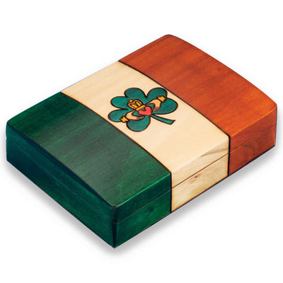 Ireland Flag with Claddagh Wood Box - Creative Irish Gifts