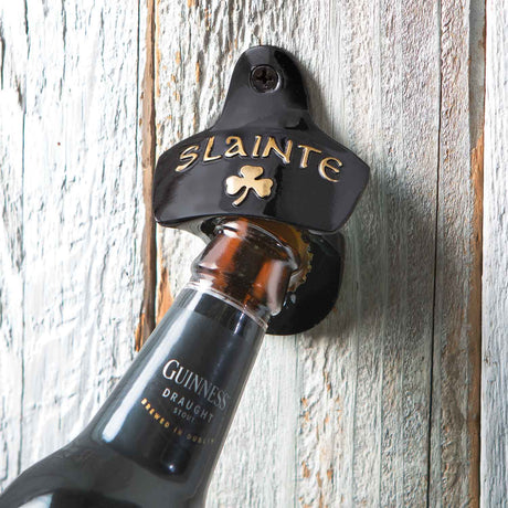 Premium Irish Shamrock Bottle Opener- Black Brass Finish - Creative Irish Gifts