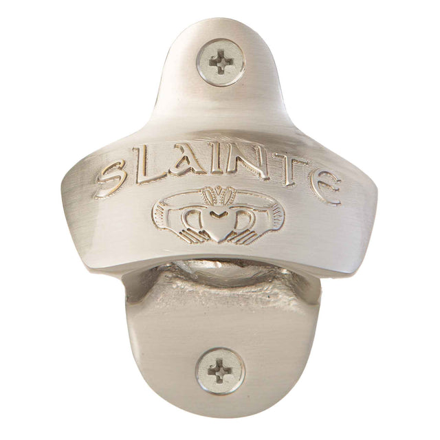 OG556 Wall Mounted Slainte Bottle Opener- Satin Finish - Creative Irish Gifts
