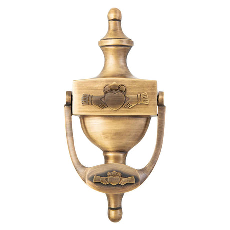 Irish Claddagh Brass Door Knocker- Antique Finish - Creative Irish Gifts