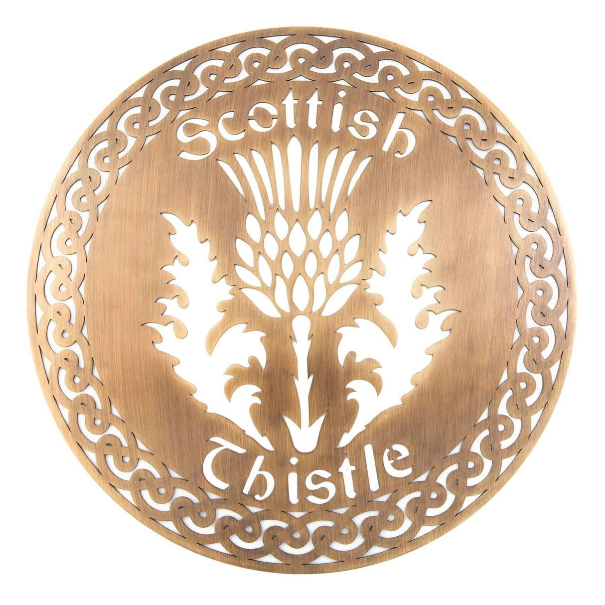 Scottish Thistle Wall Hanger, Polished Brass - Creative Irish Gifts