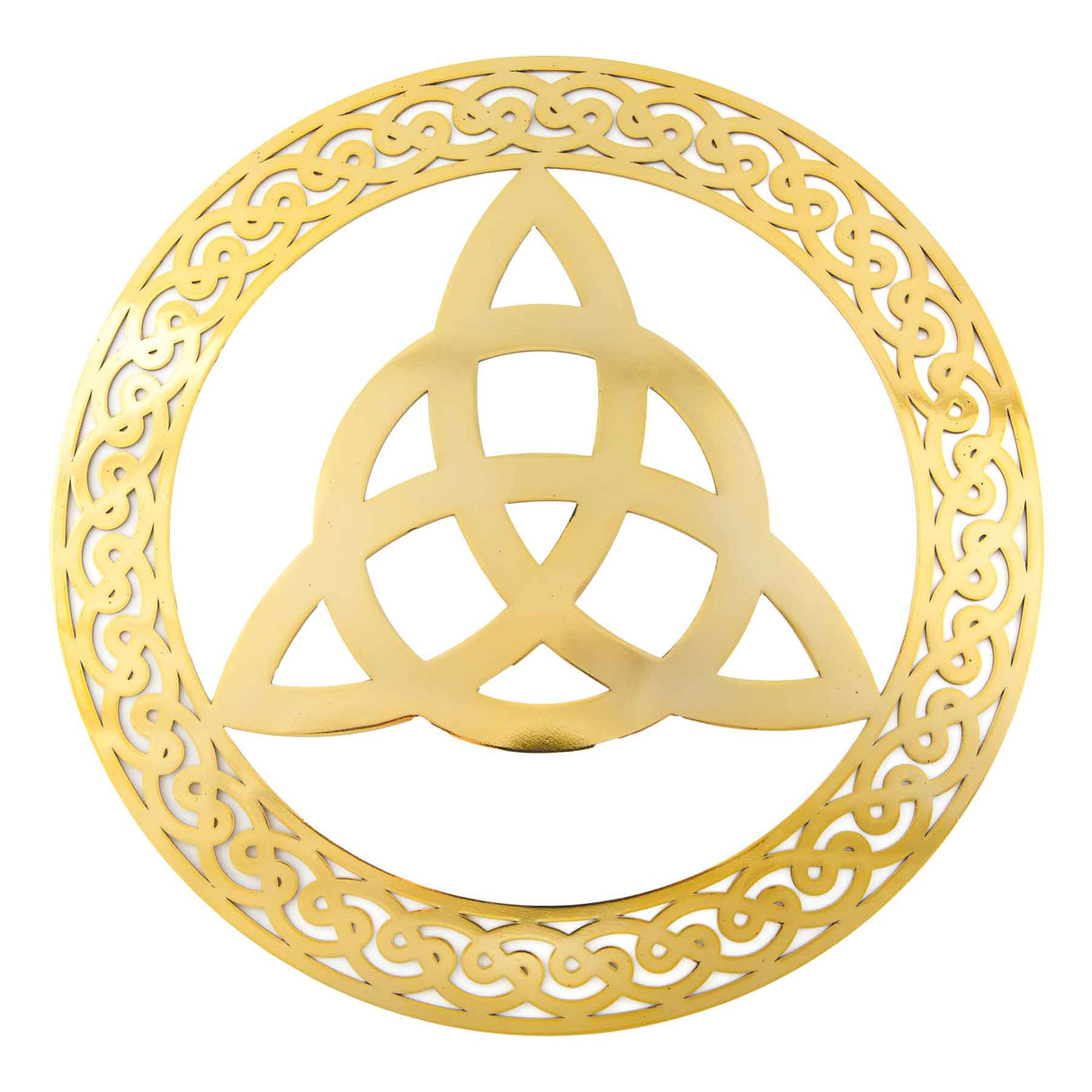 Trinity Knot Wall Hanger, Polished Brass - Creative Irish Gifts