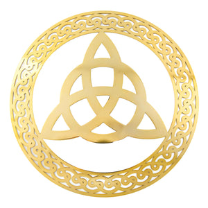 Trinity Knot Wall Hanger, Polished Brass - Creative Irish Gifts