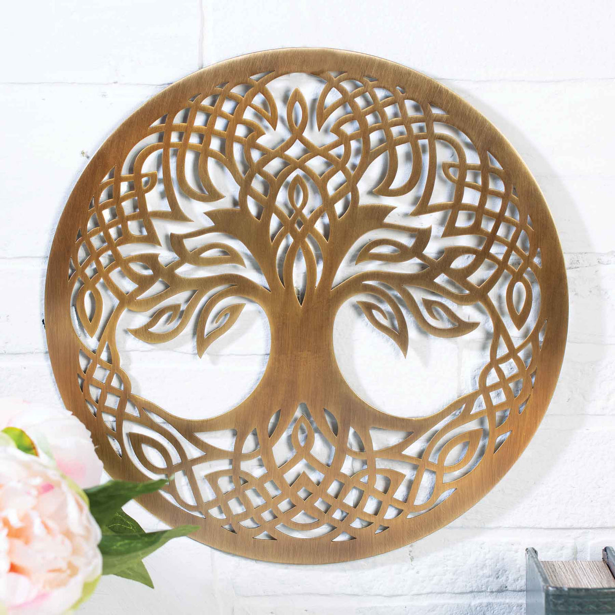 Tree of Life Wall Hanger, Antique Brass - Creative Irish Gifts
