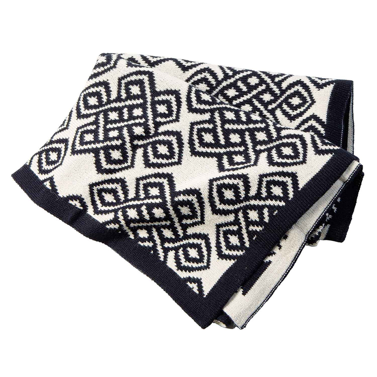 AWT315-303-OS Celtic Novelty Pattern Wool Throw- Navy studio Creative Irish Gifts
