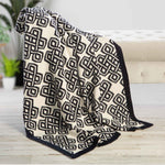 AWT315-303-OS Celtic Novelty Pattern Wool Throw- Navy Creative Irish Gifts
