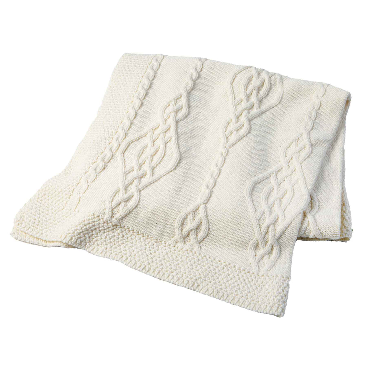 Celtic Pattern Knit Throw, Cream - Creative Irish Gifts