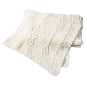 Celtic Pattern Knit Throw, Cream - Creative Irish Gifts