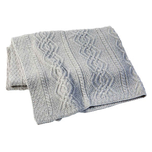 Dara Merino Wool Aran Throw, Oatmeal - Creative Irish Gifts