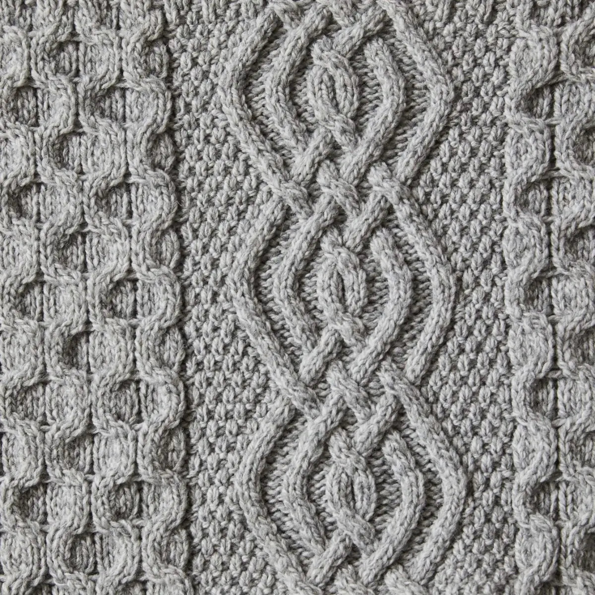 OG587 Aran Knit Honeycomb Throw Blanket Oatmeal CLosely Creative Irish Gifts